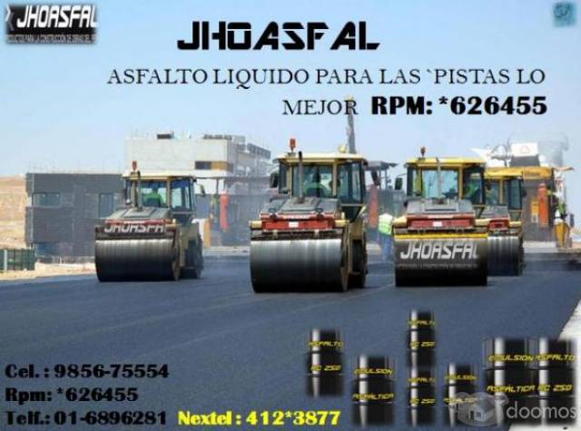 asfalto rc-250 impermeabiliante&asfaltado en pistas