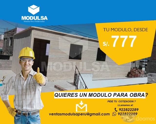 Oferta de Módulos Prefabricados Madera - Modulos, Almacén, casetas de madera para Obras en Lima